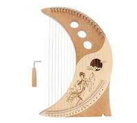 fUfIzU 1 Juego De Arpa De Mano De Lira De 19 Tonos, Arpa De Lira, Arpa Liviana, Arpa Cómoda, Arpa De Bordes Redondeados, Arpa Segura, Llave De Madera, Instrumento Musical Infantil De Madera De Cedro