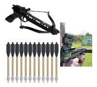 fUfIzU 12 Flechas De Pernos De Ballesta De Aluminio De 6,3 Pulgadas con Pernos De Alto Impacto De 50 Libras Y 80 Libras, para Mini Ballesta, Pistola De Caza, Tiro con Arco, No Contiene Ballesta
