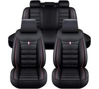 Fufizu Fundas Asientos Coche para Mini Clubman (2015-2022),Funda de Asiento Coche - Compatible con Airbag - Impermeable de Cuero PU,Black-Red