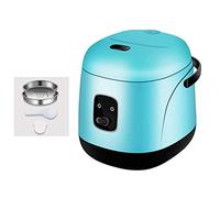 FUfIzU Olla Arrocera Eléctrica De 1.2 L Con Canasta De Vapor Enjuague, Mini Olla Arrocera Portátil, Antiadherente, 15 Minutos De Cocción Rápida, Recalentamiento, Mantener Caliente, Para 2-4 Personas,Azul