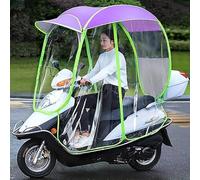 fUfIzU Paraguas De Motocicleta para Scooter De Motor Completamente Cerrado, Parasol De Movilidad Y Cubierta para Lluvia, Impermeable, Cubierta para Lluvia para Motocicleta, Toldo Plegable,Púrpura,B