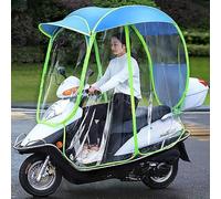 fUfIzU Paraguas De Motocicleta para Scooter De Motor Completamente Cerrado, Parasol De Movilidad Y Cubierta para Lluvia, Impermeable, Cubierta para Lluvia para Motocicleta, Toldo Plegable,Azul,C
