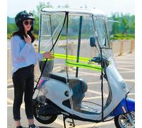 fUfIzU Paraguas para Scooter, Cubierta De Paraguas con Dosel para Coche con Batería, Cubierta para Lluvia, Paraguas Universal para Scooter, Sombrilla para Movilidad, Cubierta para Lluvia,Blanco,A