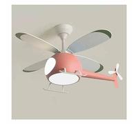 fUfIzU Ventilador De Techo De Helicóptero con Luces para La Habitación De Los Niños, Araña LED De 38.6 "+ Ventilador Ventilador De Techo De Avión De Niño Y Niña Lámpara Colgante Decorativa,Rosado