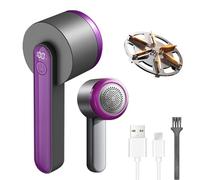 FUFRE Afeitadora de pelusa eléctrica con pantalla digital, afeitadora de pelusa USB recargable, 2 x 6 cabezales de cuchilla, quitapelusas, ganador de la prueba para suéteres, calcetines, leggings