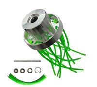 FUFRE Cepillo para desbrozadora de malas hierbas, cepillo para hierbas silvestres con 32 cuerdas de paja cuadradas, accesorios para desbrozadora de aluminio, cepillo de malas hierbas para desbrozadora