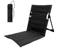 FUFRE Colchoneta de playa con respaldo, tumbona de playa portátil, plegable, ligera, acolchada, plegable, con asa, antiincrustante duradera, para playa, jardín, terraza, camping, parque (corto-negro)