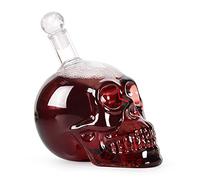 FUFRE Jarra de cristal con diseño de calavera, 350 ml, 550 ml, con corcho y aspecto detallado (350 ml)