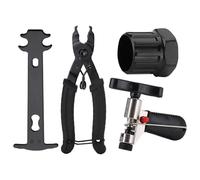 FUFRE Juego de reparación de cadena de bicicleta - Remachadora de cadena para bicicleta, calibrador de cadena, alicates de cadena, herramienta para bicicletas de 6 a 11 velocidades (A)