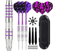 FUFRE Style Dartpfeile für Advanced Amazon Dartpfeile Set Stahlspitze 22g, 9 Dart-Flights,3 Aluminium-Schäften,3 ErsatzSchaft,12 GummiO--Ringe,Flugschutz & Dart-Etui,3 Stück (C)