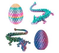 fufupaw 2 piezas de dragón 3D, huevo de dragón, huevo de dragón con dragón, dragón realista impreso en 3D para adultos y niños, decoración de oficina en casa, juguete para decoración de escritorio en