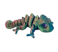 Fufupaw 3D Camaleón Gecko Juguetes - Escultura Flexible Movible, 13 cm en Rojo, Azul, Verde - Ideal para Oficina, Escuela, Hogar y Regalo