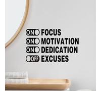 FUFUQUARE Pegatinas de Pared Inspiradoras Enfoque Negro Citas Motivacionales Calcomanías de pared Vinilo Removible Decoración Positiva para Gimnasio Oficina Escuela Aula Dormitorio