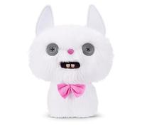 Fuggler Alley Cats Peluche 9" (Cheeze) Blanco de ZURU - Monstruo Feo y Divertido con Dientes Humanos. Peluche Coleccionable para niños, Adolescentes, Adultos y Amantes de Gatos raros.