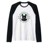 Fuggler Bate Alado Negro Originals Divertido Monstruo Feo Camiseta Manga Raglan