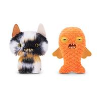 Fuggler Butt Ugly Pets de 23 cm Serie 1 de ZURU, Juguete de Peluche Funny Ugly Monster Plush Toy, 2PK(Winged Bat - Calic o Cat and Gold Fish)