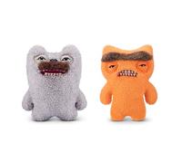 Fuggler Hairy Fuggs de 23 cm Serie 1 de ZURU, Juguete de Peluche Funny Ugly Monster, 2PK(Old Tooth - Moustache - Grey and Munch Munch - Mono - Orange)