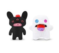 Fuggler Hairy Fuggs de 23 cm Serie 1 de ZURU, Juguete de Peluche Funny Ugly Monster, 2PK(Oogah Boogah - Hairy Tongue and Reeko - Mohawk - Black)