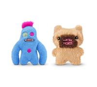 Fuggler Hairy Fuggs de 23 cm Serie 1 de ZURU, Juguete de Peluche Funny Ugly Monster, 2PK(Sasquoosh - Tuft - Bl UE and Screech - Beard - Blonde)