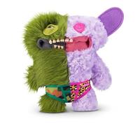 Fuggler Misfit Monsters de 23 cm Serie 1 de ZURU, Juguete de Peluche Funny Ugly Monster (Captain-Undergrin - Pelo Largo y Rizado Verde y Lila)
