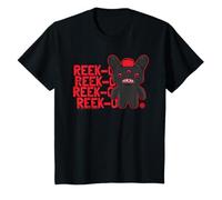 Fuggler Reek-O Negro Peludo Fuggs Monstruo Texto Niños Camiseta