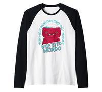 Fuggler Wide Eyed Weirdo Originals, Divertido Monstruo Feo Camiseta Manga Raglan