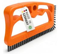 FUGINATOR® Cepillo para Juntas de baño, Aseo, Cocina, Limpieza de Azulejos de Pared y Suelo, práctico Cepillo para Juntas y Azulejos, Cepillo para Limpieza de Espacios Estrechos (Naranja/Gris)