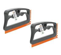 Fuginator Juego de 2 cepillos para juntas en gris/naranja - Cepillo de limpieza para limpieza de juntas en baño,aseo,cocina,etc. - Limpieza de azulejos de pared y suelo - Práctico cepillo para