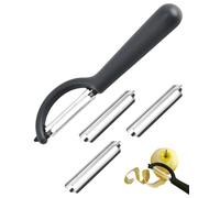 FUGLUS 1 pcs Pelador+3 cuchillas de repuesto de acero inoxidable, Pelador de Piel, Pelador de Frutas, Pelador de Verdura, Pelador Verduras Para Cocina, Multifuncional
