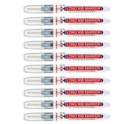 FUGLUS 10 piezas Rotulador Agujeros Profundos, Rotuladores Obra Impermeables, Rotuladores Agujero Profundo con Punta de 20 mm para Madera, Metal, Plástico y Cartón, Negro