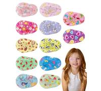 FUGLUS 12 parches adhesivos para niños, coloridos bloqueadores de luz, transpirables, opacos, de algodón, fáciles de pelar, sin látex, vendajes para el cuidado de los ojos (7,5x5cm)