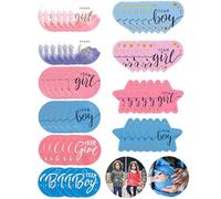 FUGLUS 120 pcs pegatinas de baby shower,baby shower,pegatinas de juego de revelación de género,de pegatinas de baby shower con purpurina dorada para la fiesta de revelación del sexo y el baby shower