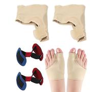 FUGLUS 2 Pares Calcetines Hallux Valgus, Corrector de Juanetes con Orthèses de Silicone Gel Suave, Medias Unisex para Tratamiento de Juanetes (35-40 S, Tono de Piel)