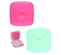 FUGLUS 2 Piezas Caja De Almacenamiento Portátil para Mujer, Tampón, Tampón, para Viajes, para Tampones Sanitarios, Condones,Azul y rojo rosa