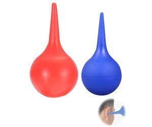 FUGLUS 2 Piezas de Jeringa de Oreja,Bulbo de Goma para Lavado de Oídos,Succionador de Cera con Ventosa,Bola de Limpieza Azul,Kit de Higiene Auditiva para Adultos y Niños