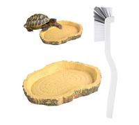 FUGLUS 2 Piezas Reptil Cuenca tazón de Comida Reptil Crecimiento terrario, terrario tortugas,Con clip,para hámsters, tarántulas, Dragones barbudos, Tortugas, Gecko Leopardo, Serpiente