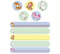 FUGLUS 200 tiritas infantiles de dibujos animados, redondas, 2,3 cm, punto adhesivo, tela flexible para niños para pequeñas heridas, granos, vacunas y ampollas (5 estilos)