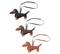 FUGLUS 3Pcs Llavero de Cuero Perro Salchicha, llavero bolso, Charm Dachshund Divertido, Keychain de Cuero PU para Bolsos/Mochilas, Regalo para Amantes de Perros