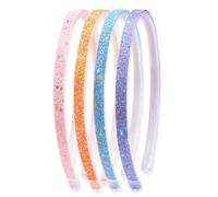 FUGLUS 4 piezas diadema con purpurina y confeti, plástico brillante antideslizante, diseño con dientes y arcoíris, accesorios para el cabello para niñas y mujeres