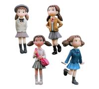 FUGLUS 4 piezas Estatua de colegiala Estatua De De Decoraciones para Miniadornos De Bonsái,Perfecto para recuerdos de la temporada de graduación