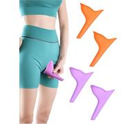FUGLUS 4pcs Urinario Portatil Mujer, Orinal Mujer Embudo De Silicona para Mujeres De Pie para Orinar, Reutilizable, Adecuado para Actividades Al Aire Libre,Camping,Viajes