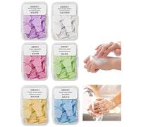 FUGLUS 6 pcs Papel Jabonoso Hojas de Jabón Jabón de Papel con Caja de Plástico Jabón de Papel Portátil Hojas De Jabon De Papel Jabon para Exteriores, Camping, Senderismo, Viajes, 600 hojas