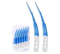 FUGLUS 60 Piezas Cepillos Interdentales,Cepillo Interdental,Palillos Interdentales,Forma Curvada,Llegue Fácilmente a Lugares de Difícil Acceso,Con caja