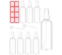 FUGLUS 8 Piezas Bote Spray, 20ml Botella Aerosol Vacío Plástico, Botes para Aceites Esenciales, Perfume, Limpieza y Productos de Belleza,Viene con herramientas y etiquetas adhesivas.