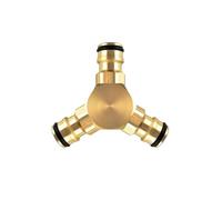 FUGLUS Conector de derivación en Y de latón para mangueras de agua de 13 mm (1/2 pulgada),Divisor de manguera de grifo de 3 vías para jardín,Cocina y exterior(impermeable, fácil de instalar)