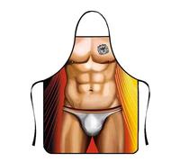 FUGLUS Delantal Sexy y Divertido de Cocina para Hombre,Sexy delantal gracioso,Ideal para Barbacoa, Grill, Restaurante, Hornear,Regalo para Fiesta,Regalo Divertido para Novio Marido