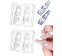 FUGLUS Molde de Silicona 3D Flores para Arte de Uñas - Moldes para Resina DIY, Flor de Loto, Plantilla Floral para Uñas de Gel 3D, Adornos en Relieve y Diseños Florales Decorativos
