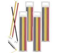 FUGLUS Paquete de 24 minas de lápiz para carpintería, minas de repuesto de 2,8 mm, compatibles con lápices Pica Dry, minas de repuesto para lápices de dibujo arquitectónico- Rojo, Amarillo, Negro