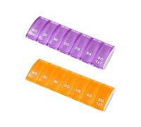 FUGLUS Pastillero Semanal De 7 Días, 2 Piezas Organizador Pastillas Semanal, Pastilleros Diarios Para Viajes, Fácil De Abrir, Para Guardar Medicamentos, Vitaminas, Suplementos De Aceite De Pescad