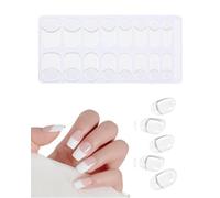 FUGLUS Pegatinas de Gel French Clásico con Brillantina, 20 Unidades Semicurado, Adhesivos Decorativos para Uñas con Diseño Elegante y Duradero